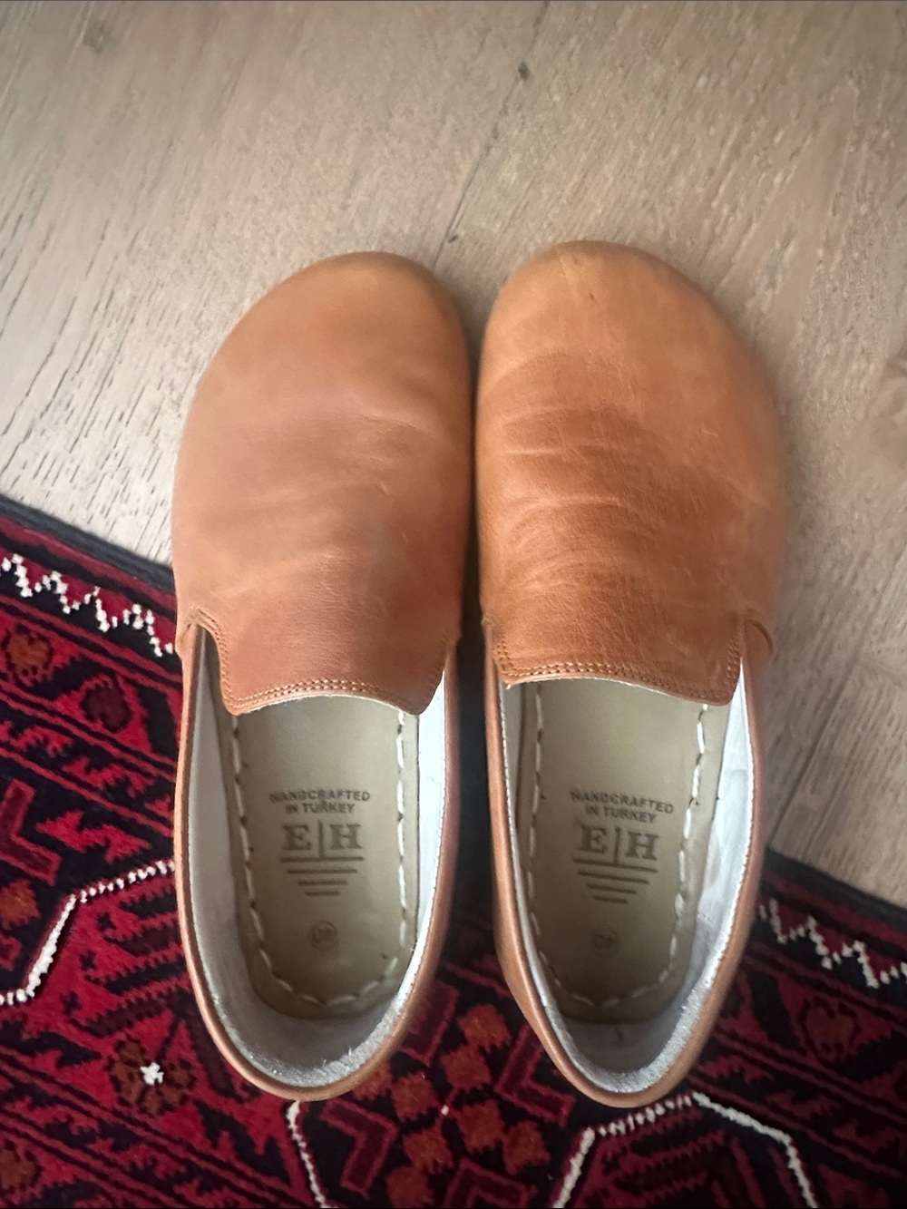 Handcrafted Men's Slip-On Leather Loafers - Tan
